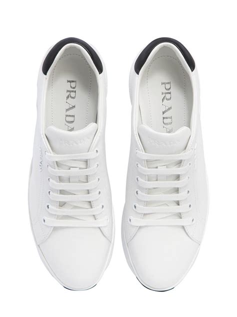 prada sneakers white|prada white platform sneakers.